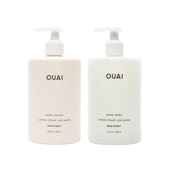 OUAI Hand Wash Dean Street bottle shows bright lather and citrus aroma.