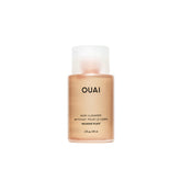 OUAI Melrose Place travel-size bottle pour shows hydrating cleanse on the go.