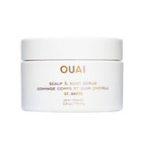 OUAI Scalp & Body Scrub St. Barts bottle—travel-friendly exfoliation for scalp and skin.