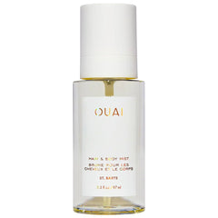OUAI St. Barts hair and body mist bottle close-up showcasing tropical scent