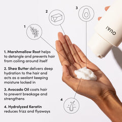 OUAI Thick Hair Conditioner close-up texture highlighting rich cream.