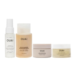 OUAI Travel Kit leave-in conditioner bottle for easy detangling and heat protection