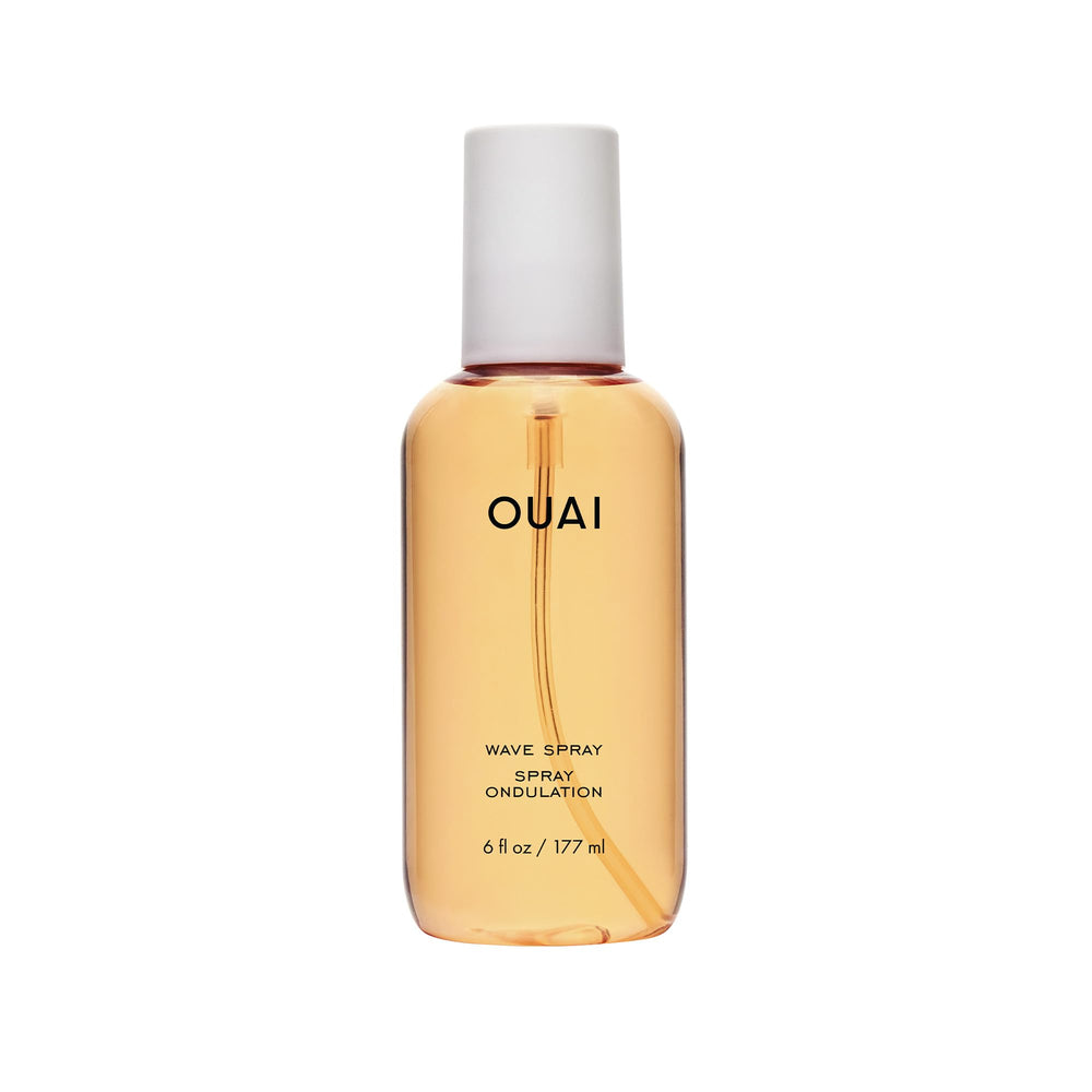 OUAI Wave Spray bottle front for beachy texture and volume.