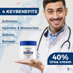 OUKEYA Urea Cream 40% swatch showing creamy texture and color