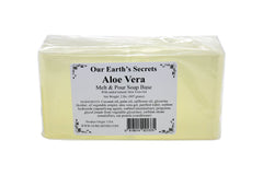 Our Earth's Secrets Aloe Vera melt and pour base 2lb package for easy soap crafting