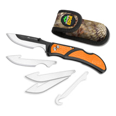 Outdoor Edge 3.0 gut hook blade enables clean field gutting with RazorSafe design.