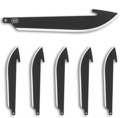 Outdoor Edge RazorSafe 3-5 inch blades pack with six replacements for quick field changes.