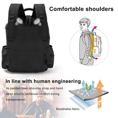 OUUTMEE barber supplies bag backpack side pockets hold water bottles for on-site work.