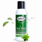 OVANTE Tea Tree Oil Eyelid Cleanser bottle-pump for gentle cleansing on sensitive skin.