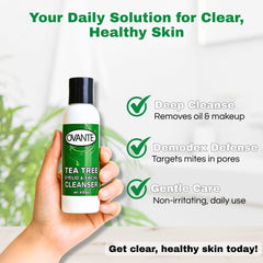 OVANTE Tea Tree Oil Eyelid Cleanser foaming-lather promotes refreshing facial cleansing.