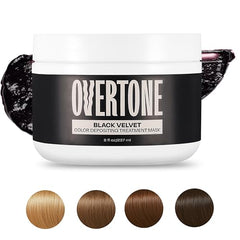 Overtone Black Velvet packaging display highlights vegan, cruelty-free color care