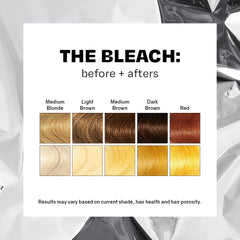 oVertone Brass-neutralizing powder minimizes yellow tones for even brightness.