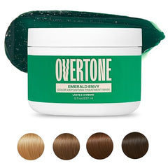 oVertone Emerald Envy application with gloved hand distributes semi-permanent color.