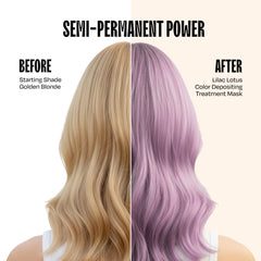 Overtone Lilac Lotus color deposit showing vibrant glow on hair
