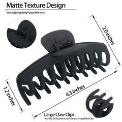 OWIIZI Large Claw Clips securing long thick hair for workouts or morning routines.