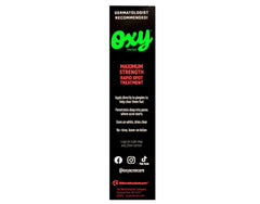 Oxy being applied on fingertip to target a pimple for fast visible relief