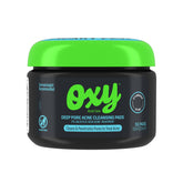 Oxy front packaging tub showing 55 pads and strength for clear skin