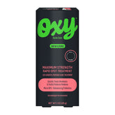 Oxy front packaging 1 oz showing compact blemish treatment and portability