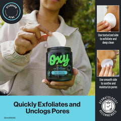 Oxy pad held in hand for travel convenience and quick treatment