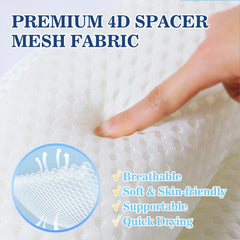 Ozyalo bath pillow drying in mesh bag after use for quick cleanup