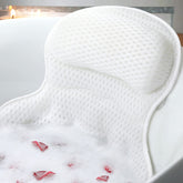 Ozyalo bath pillow headrest closeup demonstrates plush padding for neck support