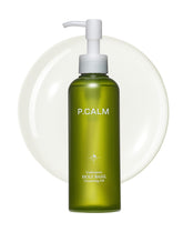 P.CALM Underpore bottle pour demonstrates effortless cleansing for quick makeup removal