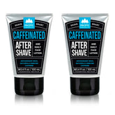 Pacific Shaving Company's caffeinated aftershave bottle front for an energized morning routine.