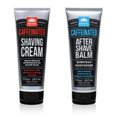 Pacific Shaving Company caffeinated shaving cream bottle showing energizing lather.