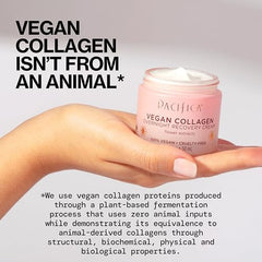 Pacifica vegan collagen night cream texture swatch demonstrates creamy comfort for dry skin