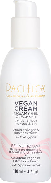 Pacifica Vegan Collagen Cleanser foam-lather for gentle makeup removal.