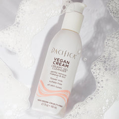 Pacifica Vegan Collagen Cleanser hyaluronate texture highlighting hydration support.