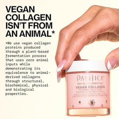 Pacifica Vegan Collagen Plumping Jelly Mask texture being squeezed from the jar for immediate hydration