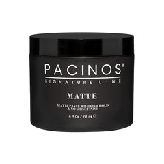 Pacinos Matte Hair Paste packaging on a clean surface showing matte finish and easy handling