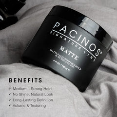 Pacinos Matte Hair Paste texture displays natural definition without shine