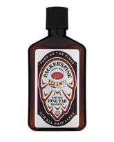 Packer's Pine Tar Shampoo bottle front showing rugged pine scent for soothing scalp care.