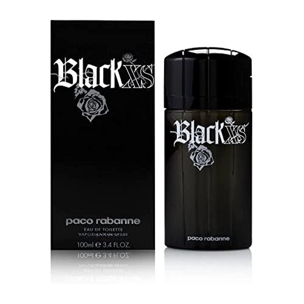 Paco Rabanne Black XS tall bottle front view with bold spicy-woody notes.