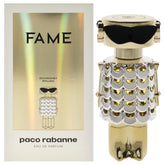 Paco Rabanne Fame EDP bottle closeup evokes elegant evening scent.