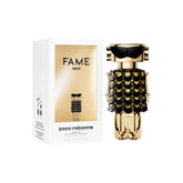 Paco Rabanne Fame Parfum spray bottle front view for bold evening wear.