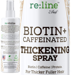 Paisle Botanics Biotin Thickening Spray bottle shows instant volume and shine.