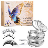 PALIMAINY magnetic eyelashes natural style shown for a subtle day-to-night look.