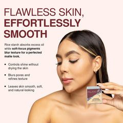 Palladio pressed rice powder natural texture detail highlights even finish