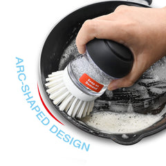 Pamrack palm brush refill being inserted demonstrates simple snap-in replacement.