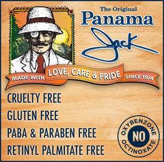Panama Jack SPF 8 water-resistant lotion shown during beach plans for 80 minutes