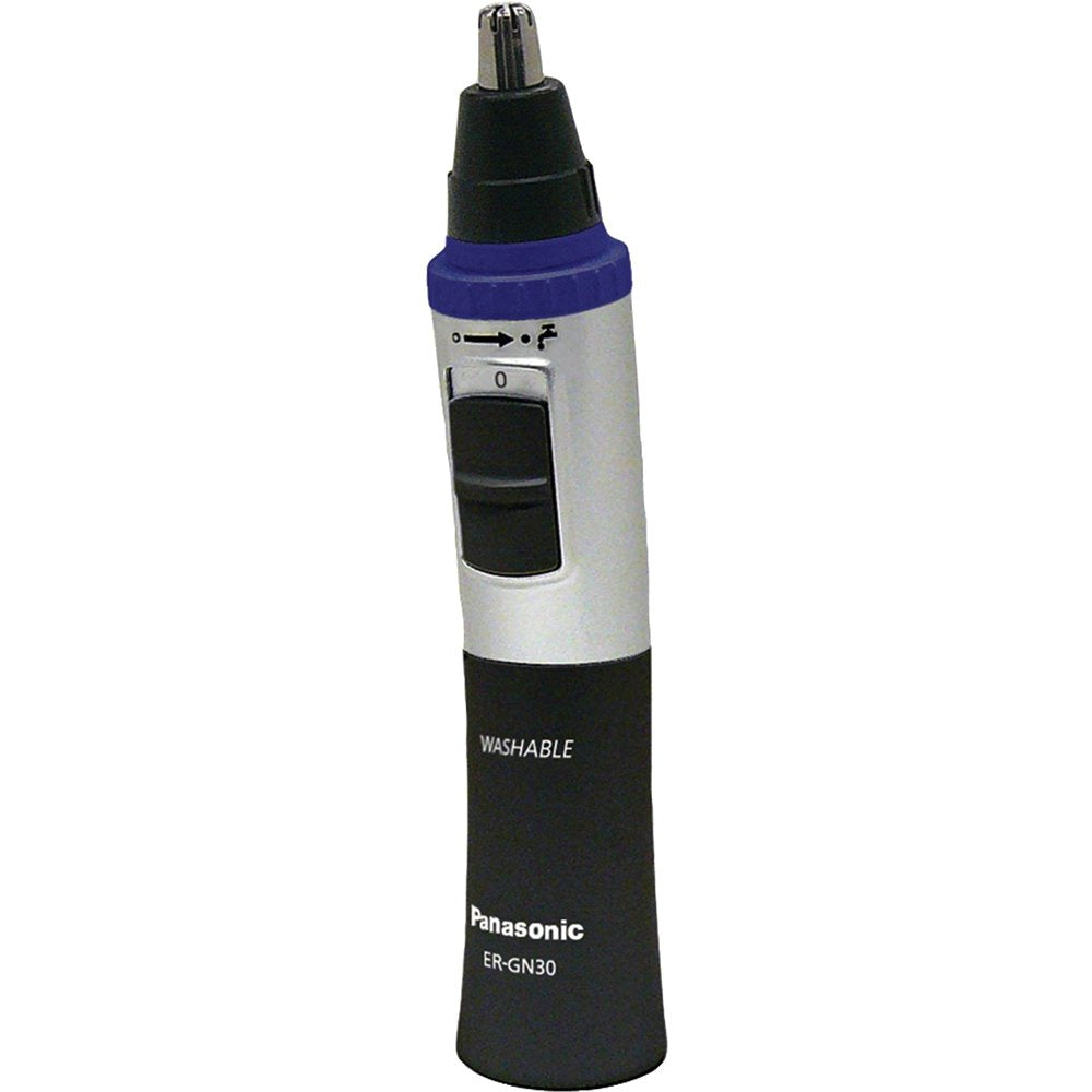 Panasonic ER-GN30-K nose and ear trimmer held in hand for precise grooming and quick touch-ups