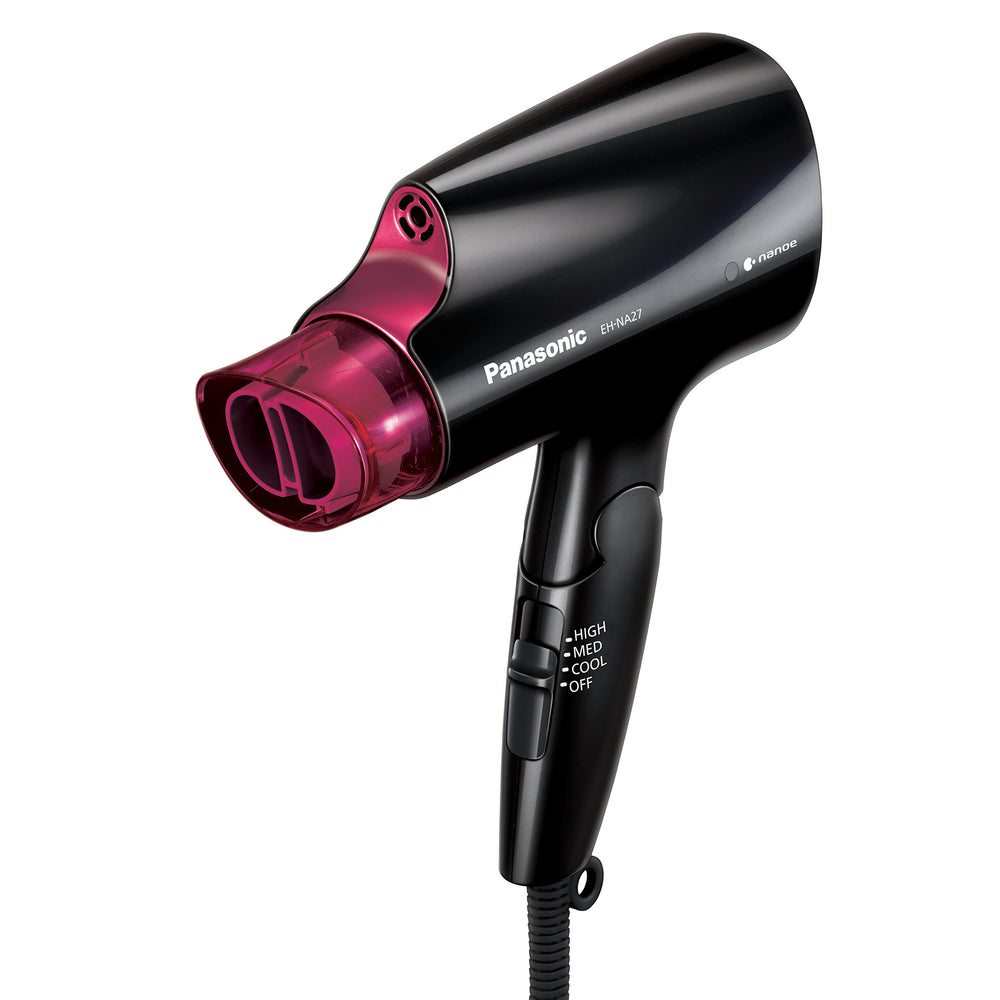 Panasonic nanoe compact hair dryer folding handle enables easy packing for travel.