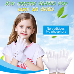 PANGTIKU white cotton gloves for kids offering gentle, breathable comfort