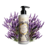 Panier des Sens Lavender Hand and Body Lotion pump bottle for quick hydration.