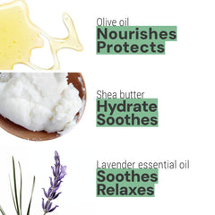 Panier des Sens lavender hand cream texture closeup demonstrates silky hydration benefits.