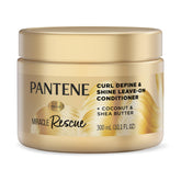 Pantene Miracle Rescue Curl Define & Shine bottle close-up for defined curls.