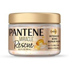 Pantene Miracle Rescue Mask bottle showing deep conditioning for dry damaged hair.